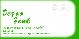 dezso henk business card